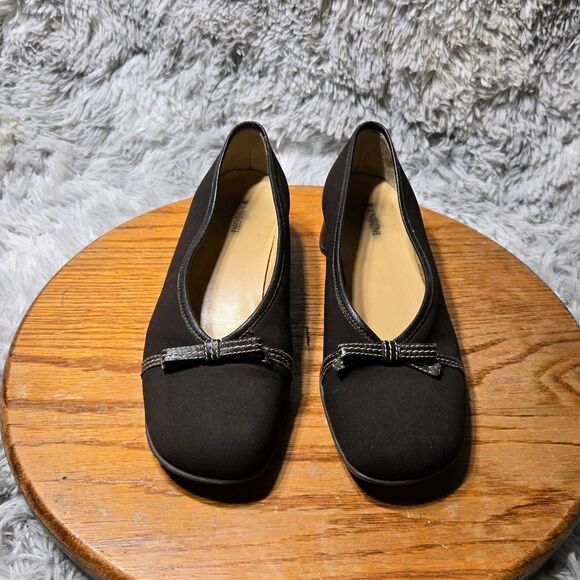 Rangoni Womens Size 9/9.5 Brown Fabric Bow Leather Lining Shoes Made in Italy - Picture 1 of 8